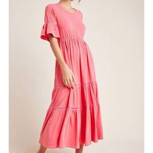 Sundry short sleeved, tiered maxi dress.
